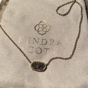 ❌SOLD❌KENDRA SCOTT Elisa Gold Pendant Necklace in Platinum Drusy